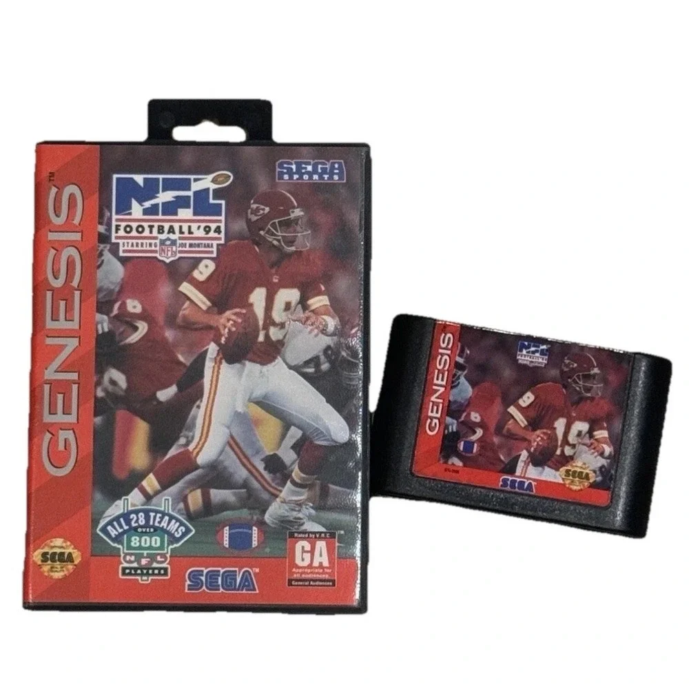 NFL Football 94 Starring Joe Montana Sega Genesis Box & Cartridge 90s Video Game